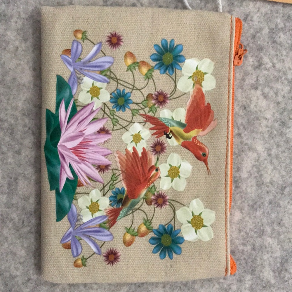 Hummingbird canvas pouch